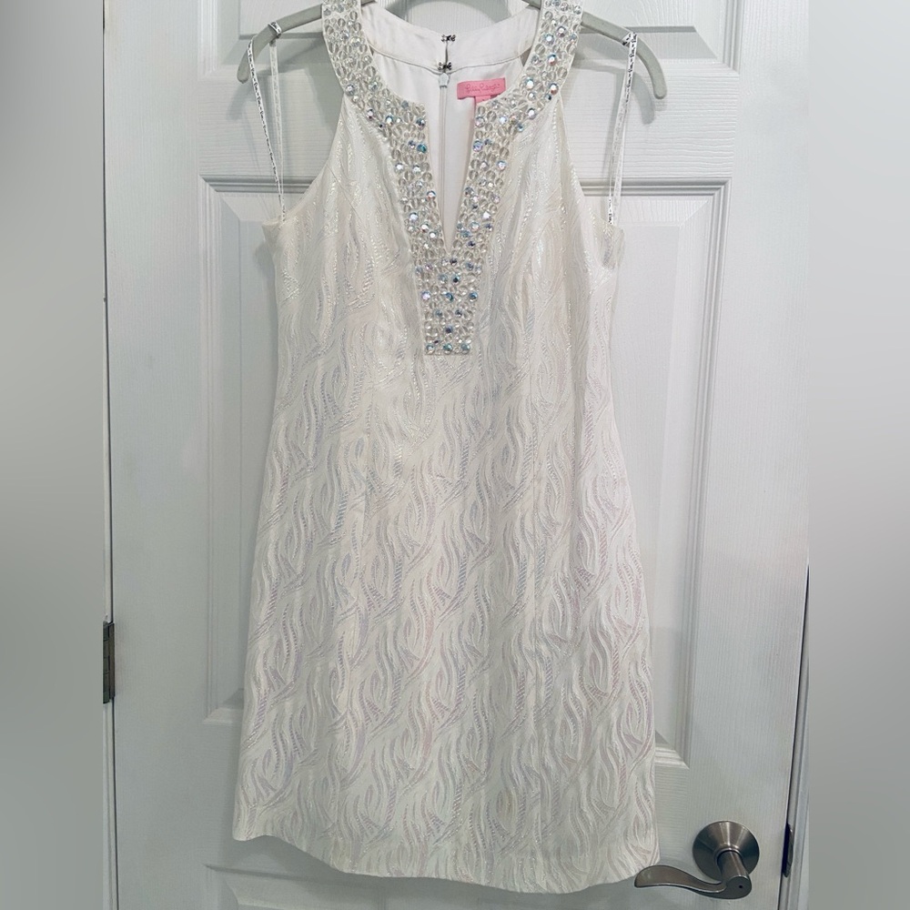 Lilly Pulitzer Iridescent Percy Shift Dress Resort White